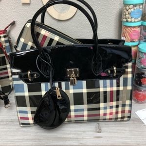 Plaid Purse with feet